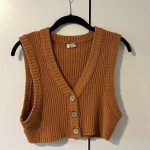 FREE PEOPLE / Cropped Ribbed Knit Vest - S